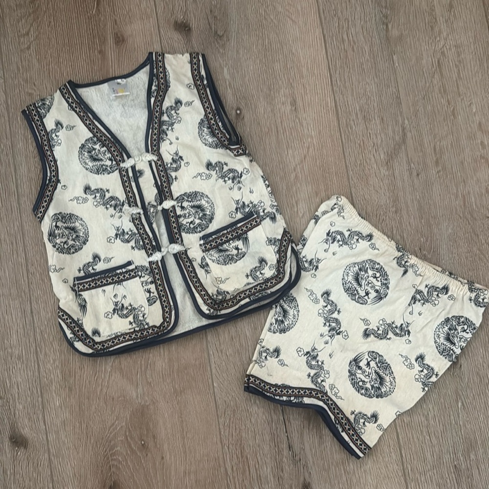 Chinese kids vest set 2T